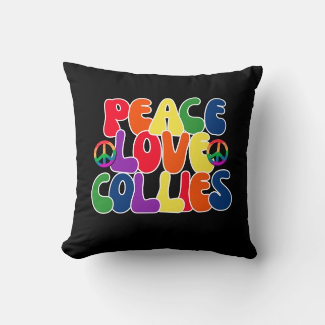 Peace Love Collies Pillow Kissen (Vorderseite)