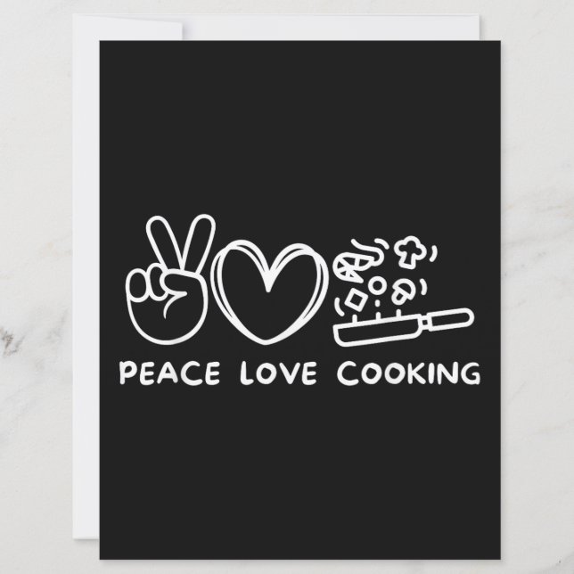 Peace, Love Cooking Retro Cooking Lover Chef Food  (Vorderseite)
