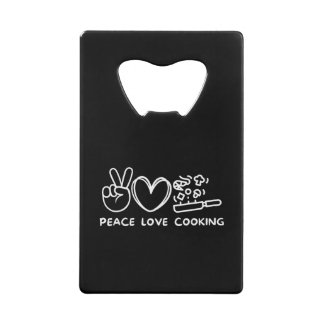 Peace, Love Cooking Retro Cooking Lover Chef Food  Geldbeutel Flaschenöffner