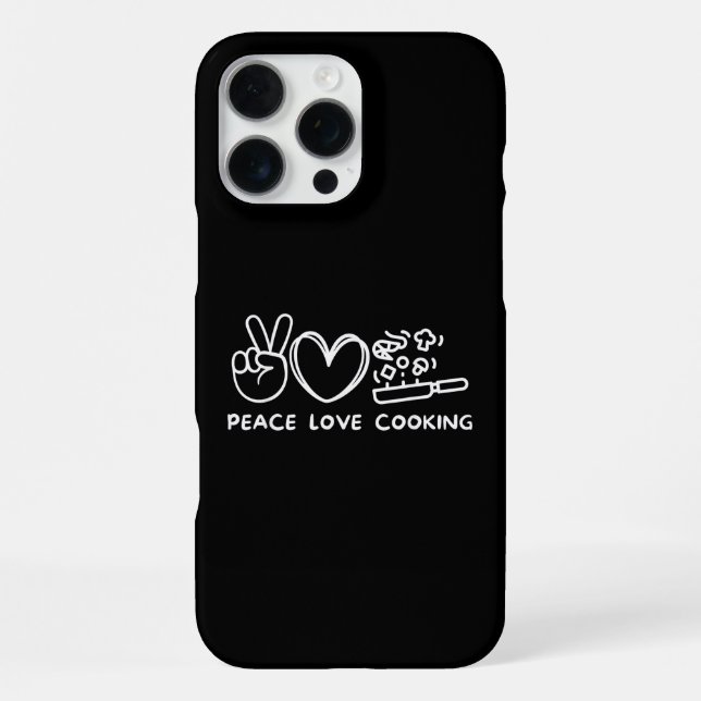 Peace, Love Cooking Retro Cooking Lover Chef Food  iPhone Hülle (Rückseite)