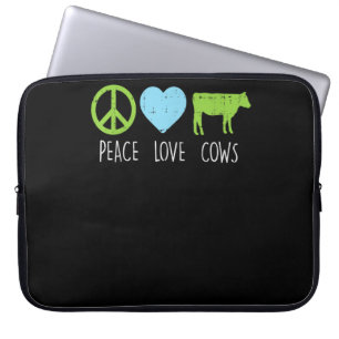 Peace Love Cows Hippie Farming Dairy Farmer Laptopschutzhülle