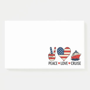 Peace Love Cruise USA Urlaubsstimmung Post-it Klebezettel