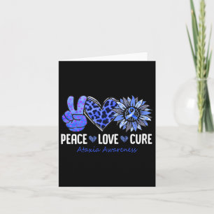 Peace Love Cure Ataxia Awareness Month Blue Sunflo Karte