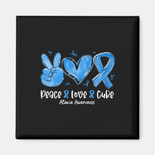 Peace Love Cure Blaues Band Ataxie-Bewusstsein Magnet