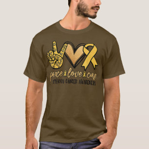 Peace Love Cure Childhood Cancer Awareness Mom Dad T-Shirt