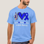 Peace Love Cure Diverticulitis Blue Ribbon Awarene T-Shirt<br><div class="desc">Peace Love Cure Diverticulitis Blue Ribbon Awareness  .</div>