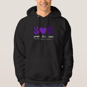 Peace Love Cure Epilepsie-Bewusstseinsmonat Lila Hoodie