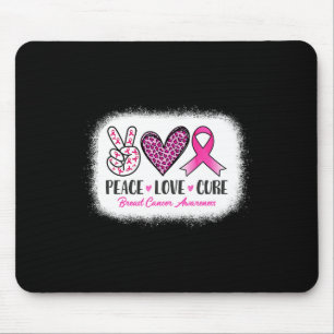Peace Love Cure Leopard Brustkrebsbewusstsein Mousepad
