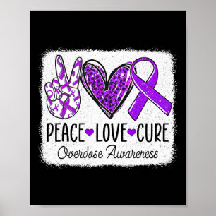 Peace Love Cure Überdosis-Bewusstseinsmonat Lila R Poster