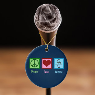 Peace Love Debate Team Keramik Ornament