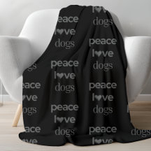 Peace Love Dogs | Moderner Grafikliebhaber Schwarz