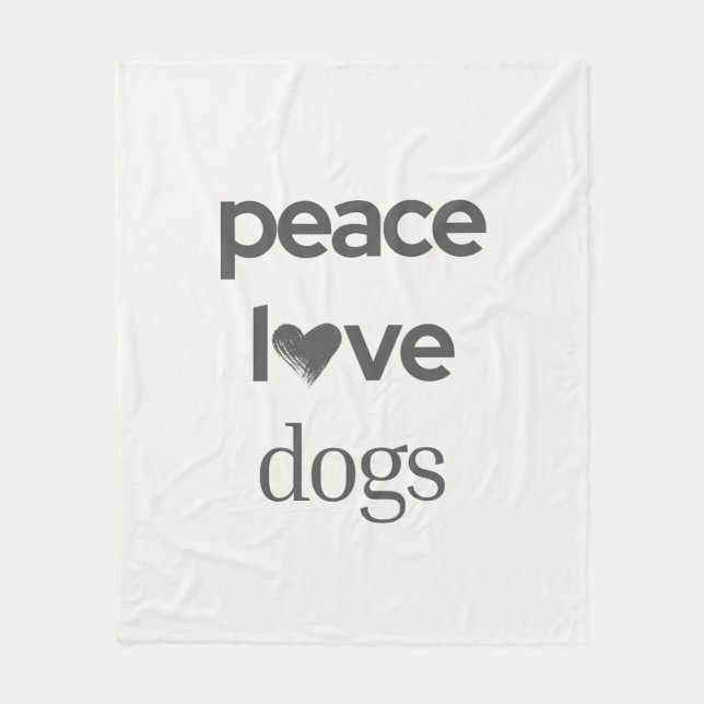 Peace Love Dogs | Rescue Dog Mom Modern Home Decor Fleecedecke (Vorderseite)