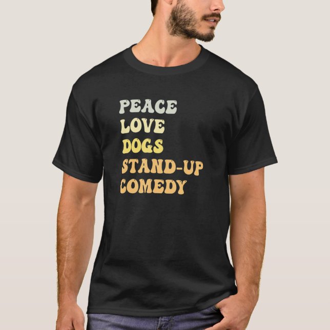 Peace Love Dogs Stand Up Comedy   Retro T-Shirt (Vorderseite)