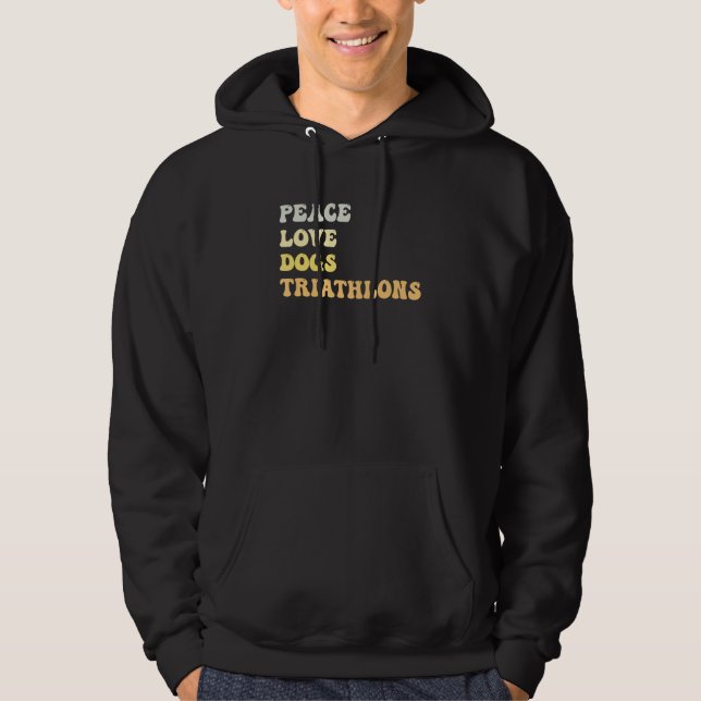 Peace Love Dogs Triathlons   Retro Hoodie (Vorderseite)