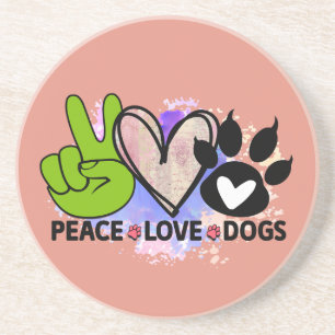 Peace Love Dogs Untersetzer – Boho-Geschenk für Ha