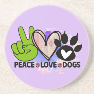 Peace Love Dogs Untersetzer – Boho Haustierliebhab