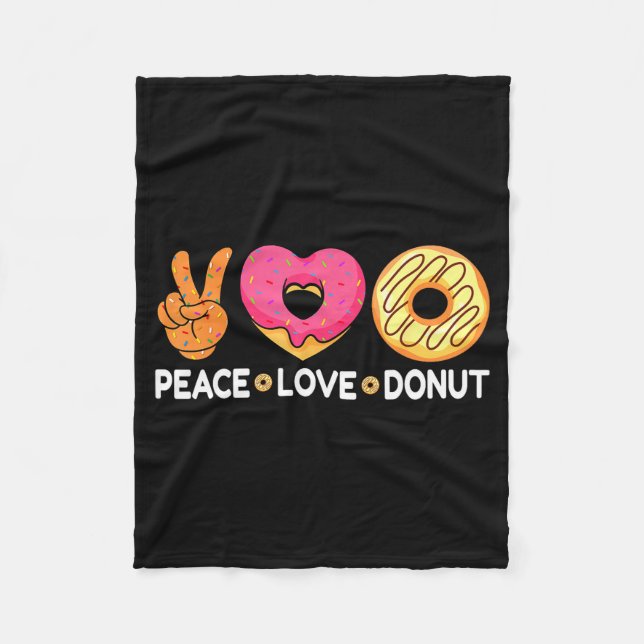 Peace Love Donut - Doughnut Lover's For Men Women  Fleecedecke (Vorderseite)