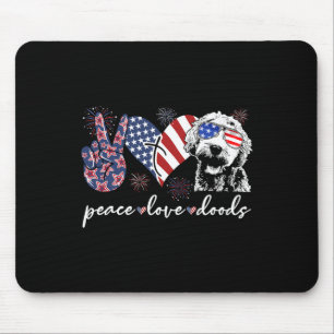 Peace Love Doods Goldendoodle USA-Flagge Doodle 4. Mousepad