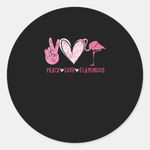 Peace Love Flamingo Flamingo Lover Runder Aufkleber