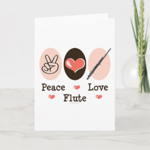Peace Love Flute Greeting Card Karte