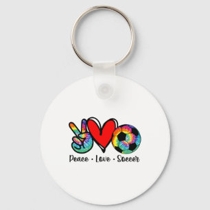Peace Love Fußball Tie Dye Design Frauen Teenager  Schlüsselanhänger