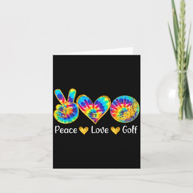 Peace Love Golf Funny Tie Dye Golf Lovers  Karte (Vorderseite)