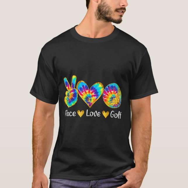 Peace Love Golf Funny Tie Dye Golf Lovers  T-Shirt (Vorderseite)
