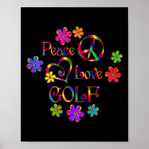 Peace Love Golf Poster