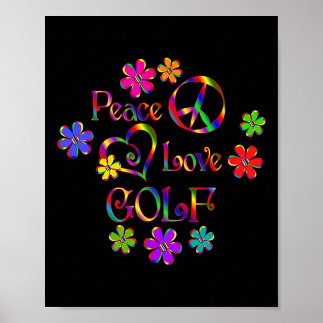 Peace Love Golf  Poster (Vorne)