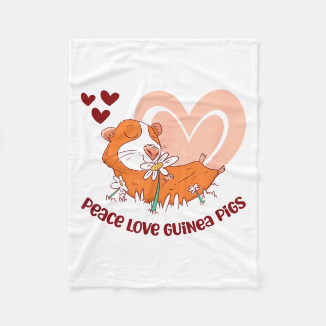Peace Love Guinea Gs Funny Saying For Guinea Gs Lo Fleecedecke (Vorderseite)