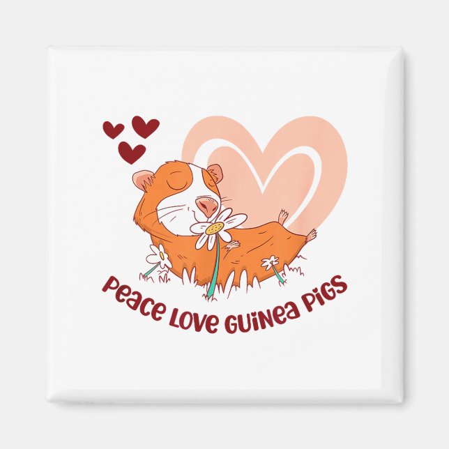 Peace Love Guinea Gs Funny Saying For Guinea Gs Lo Magnet (Vorne)