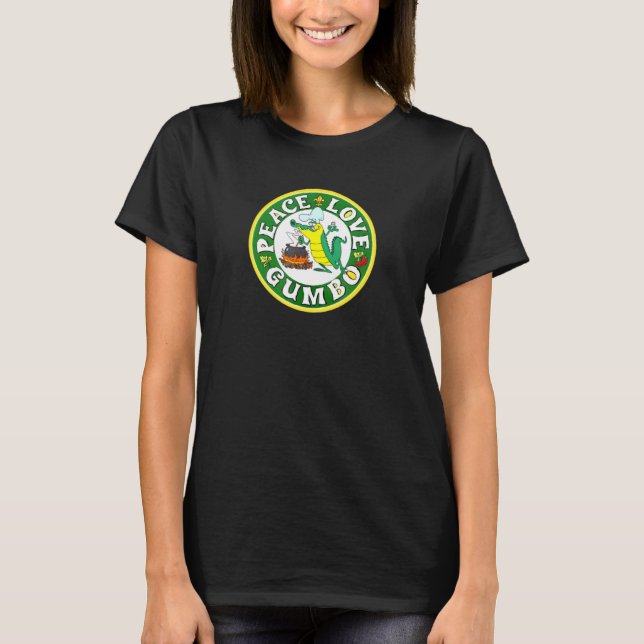 Peace Love Gumbo New Orleans T-Shirt (Vorderseite)