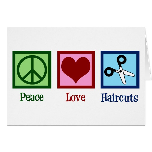 Peace Love Haircuts Hair Salon Holiday Card (Vorderseite (Horizontal))