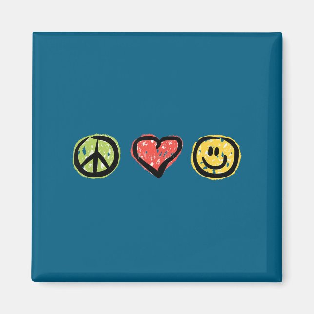 Peace Love Hapness Insrational Hipe Gift  Magnet (Vorne)