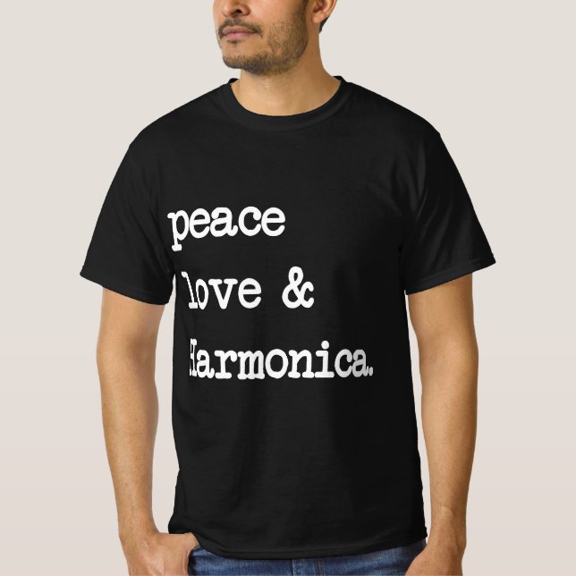 Peace Love Harmonica T-Shirt (Vorderseite)