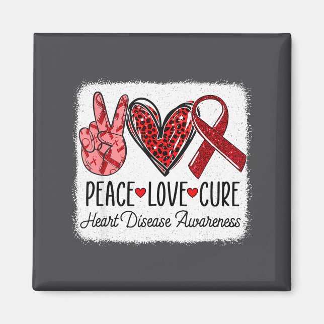Peace Love Heart Disease Awareness Chd Suprt Wear  Magnet (Vorne)