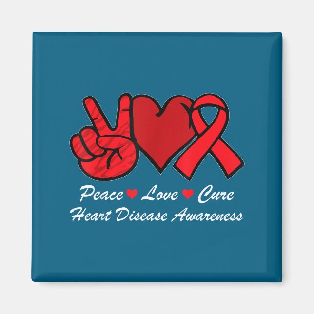 Peace Love Heart Disease Awareness Chd Suprt Wear  Magnet (Vorne)