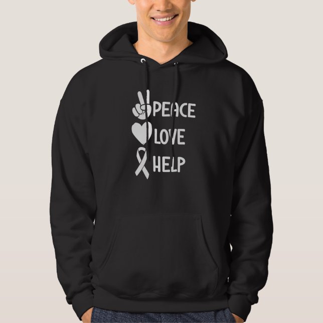 Peace Love Help Mental Health Awareness   Hoodie (Vorderseite)