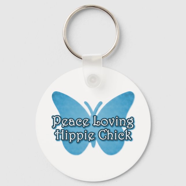 Peace Love Hippie Chick Schlüsselanhänger (Vorderseite)