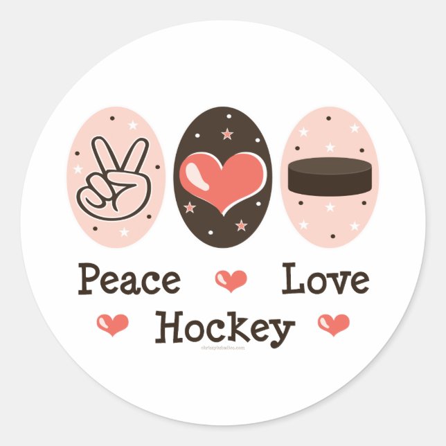 Peace Love Hockey Stickers (Vorderseite)