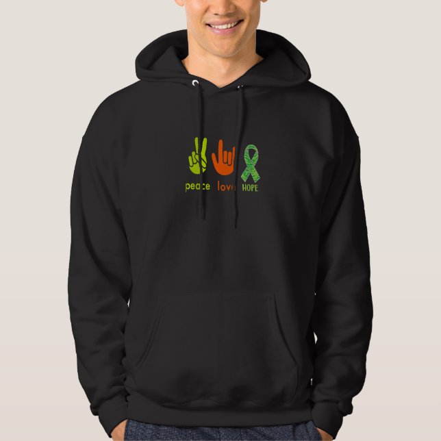 Peace Love Hope  Mental Health Awareness Hoodie (Vorderseite)