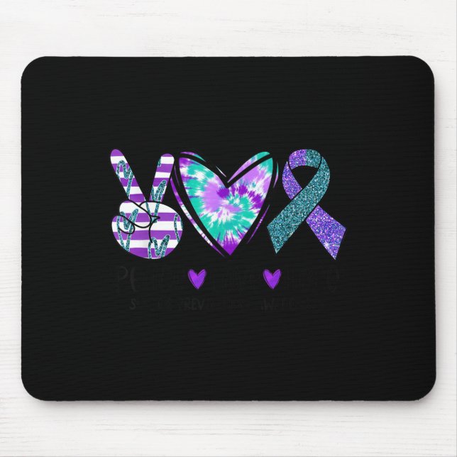 Peace Love Hope Suicide Prevention Awareness Tie-d Mousepad (Vorne)