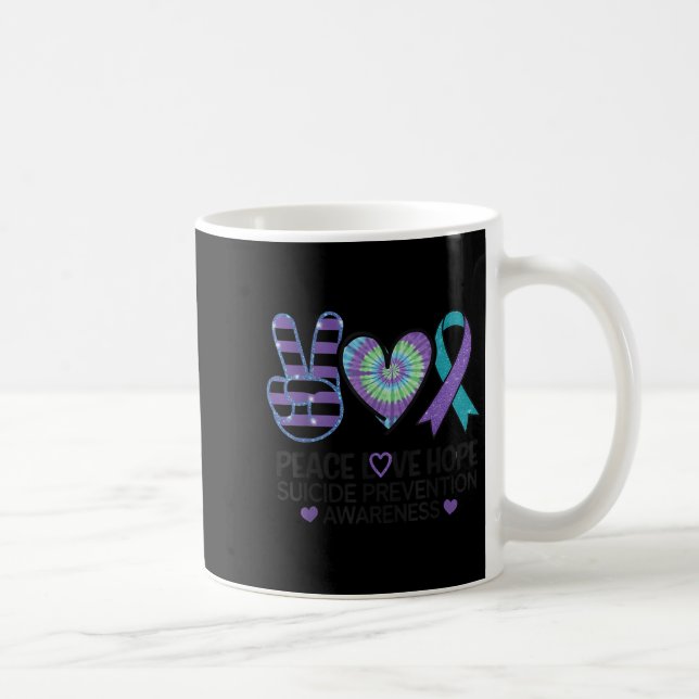Peace Love Hope Suicide Prevention Tie Dye Awarene Kaffeetasse (Rechts)