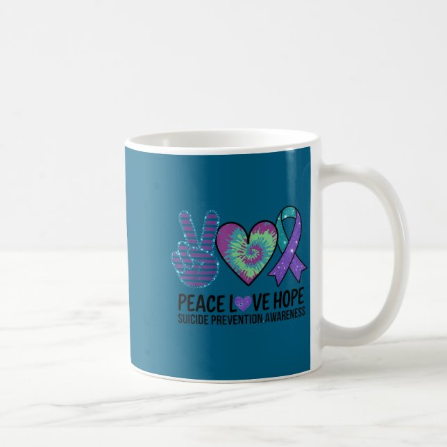 Peace Love Hope Suicide Prevention Tie Dye Awarene Kaffeetasse (Rechts)