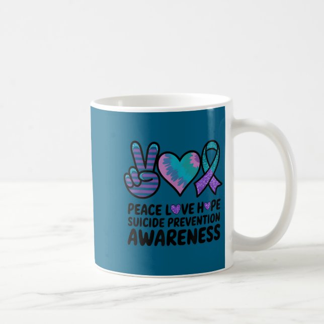 Peace Love Hope Suicide Prevention Tie Dye Awarene Kaffeetasse (Rechts)