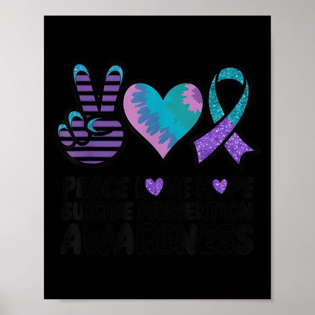 Peace Love Hope Suicide Prevention Tie Dye Awarene Poster (Vorne)