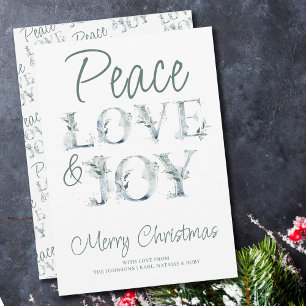 Peace Love & Joy Dekorative Typografie Weihnachten