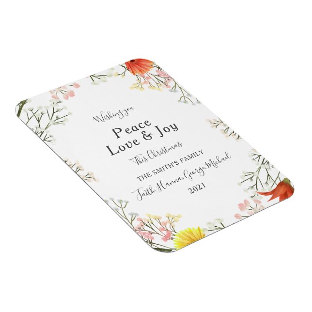 Peace Love Joy Family Merry Christmas Magnet (Rechte Seite)