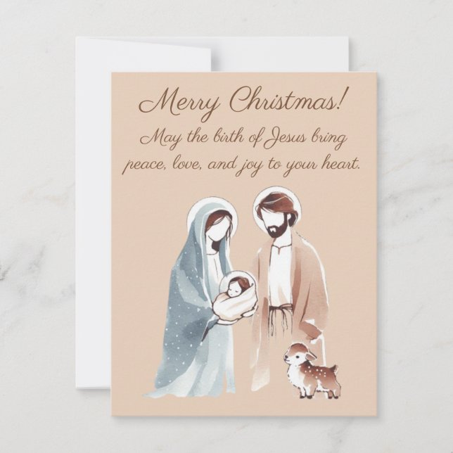 Peace, Love & Joy in Christ's Birth Greeting Card Einladung (Vorderseite)