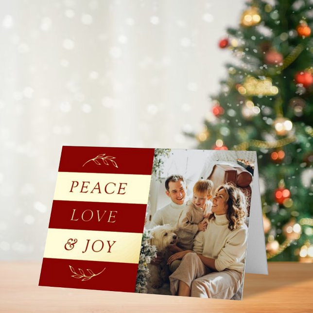 Peace, Love & Joy Modern Photo Christmas Real (Von Creator hochgeladen)